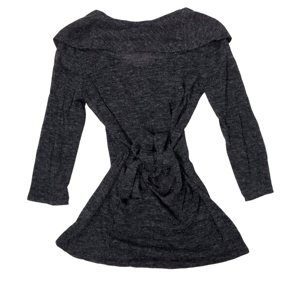 Womens Y2K Charlotte Russe Small Gray Classy Bodycon Knit Cowl Neck Sweater - Picture 4 of 7